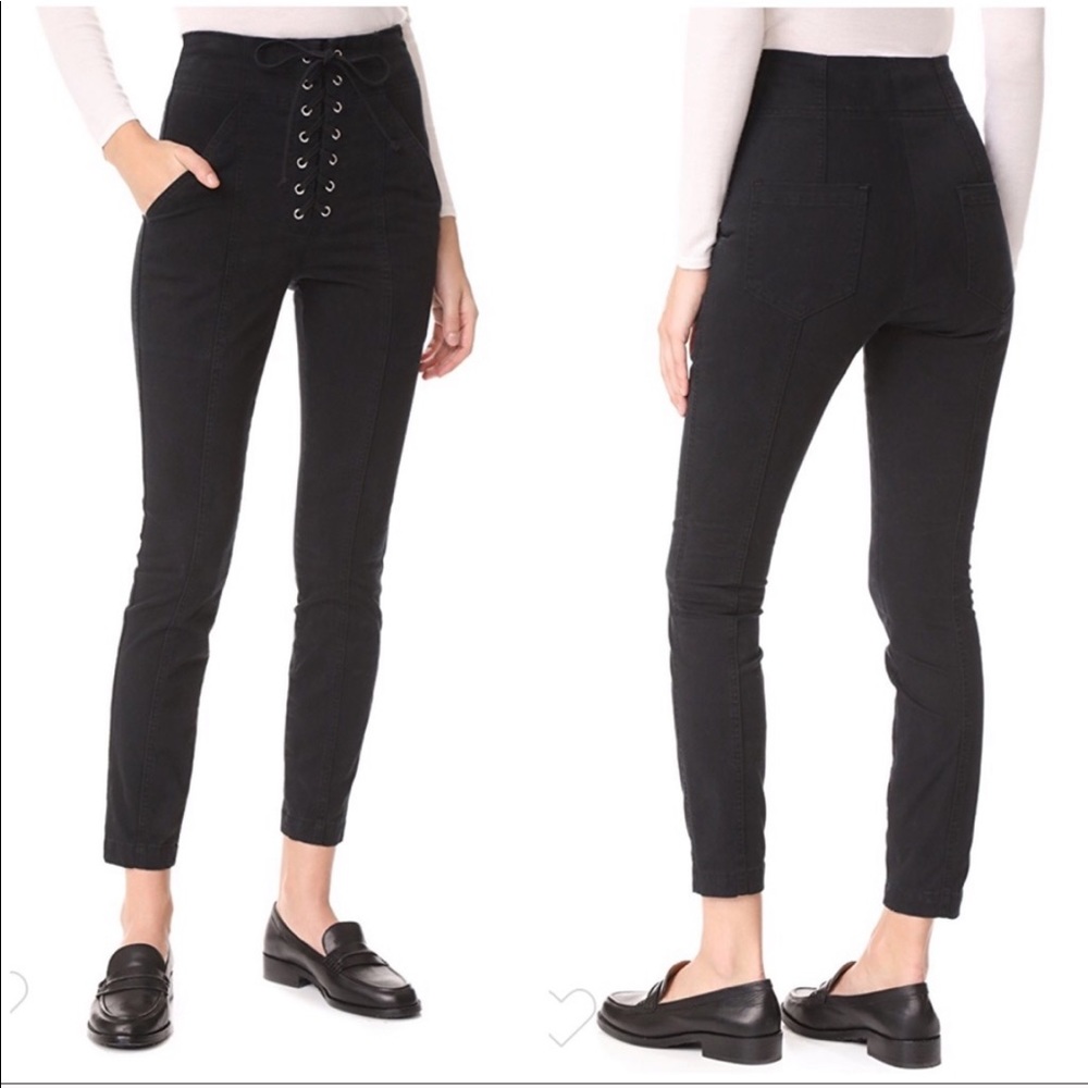 A.L.C “Kyle” black lace up skinny pants 4
